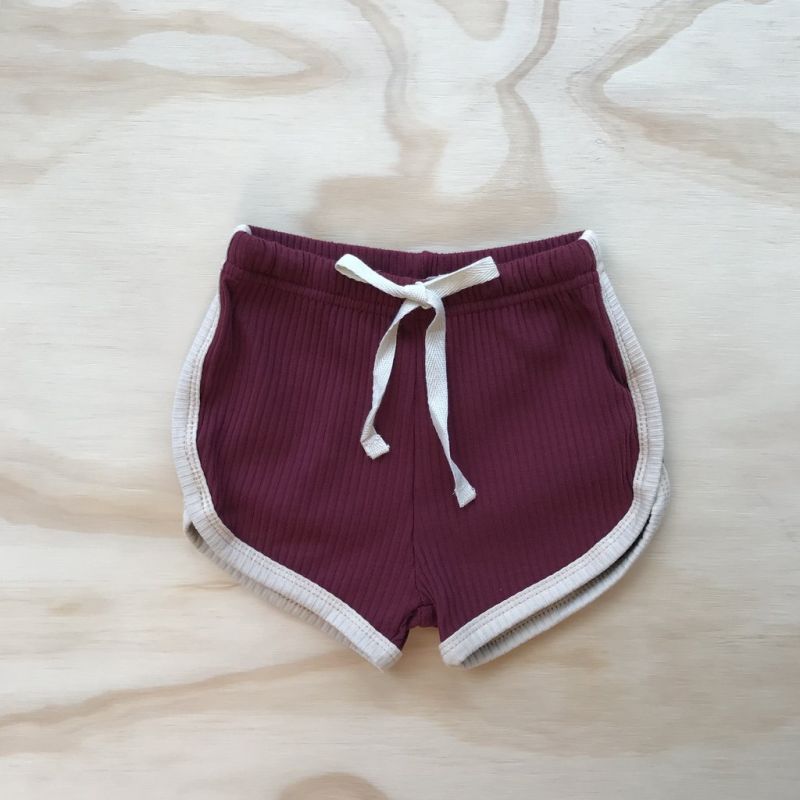 bel&bow - Ribbed Shorts Berry