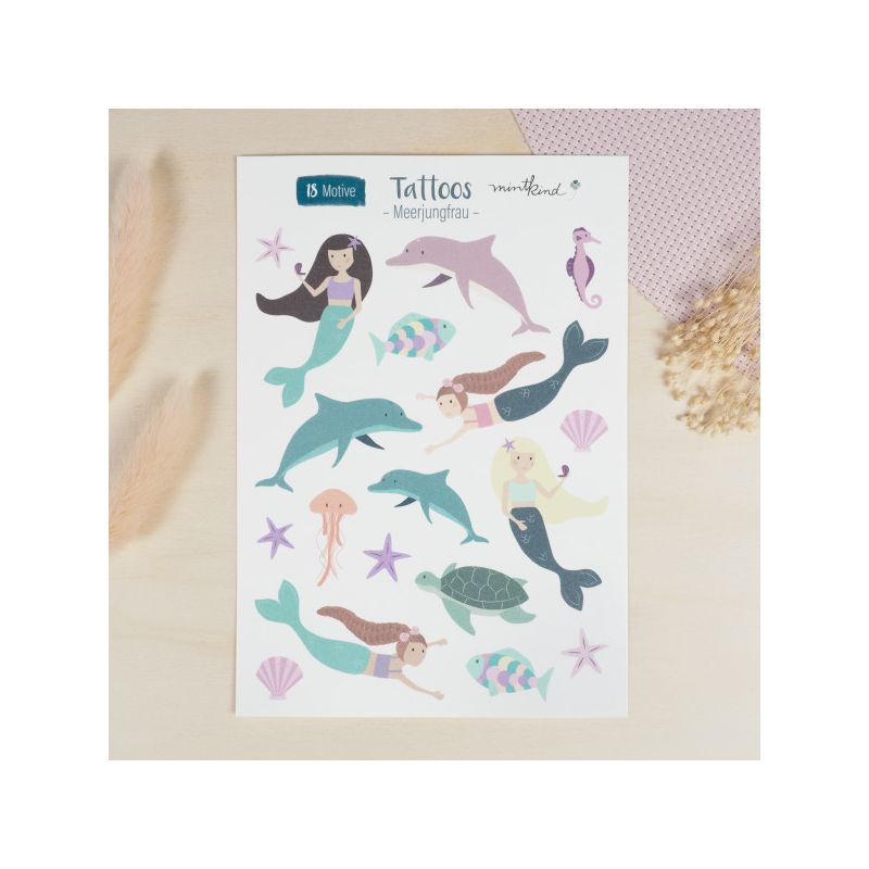mintkind - Kindertattoo Set "Meerjungfrau"