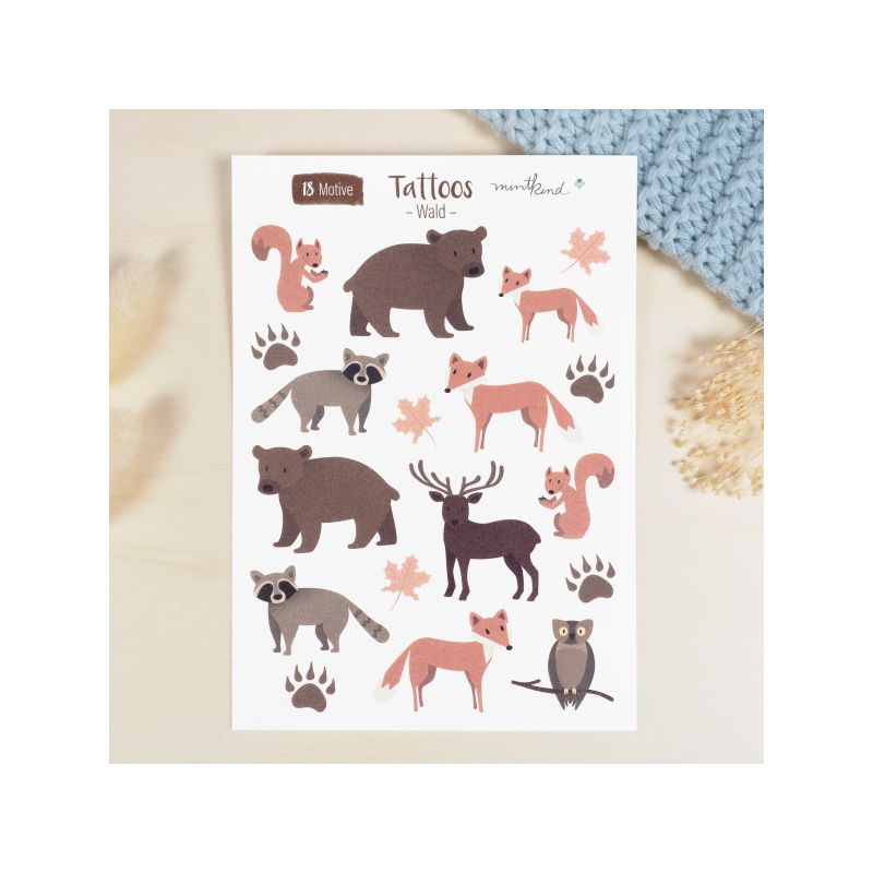 mintkind - Kindertattoo Set "Waldtiere"
