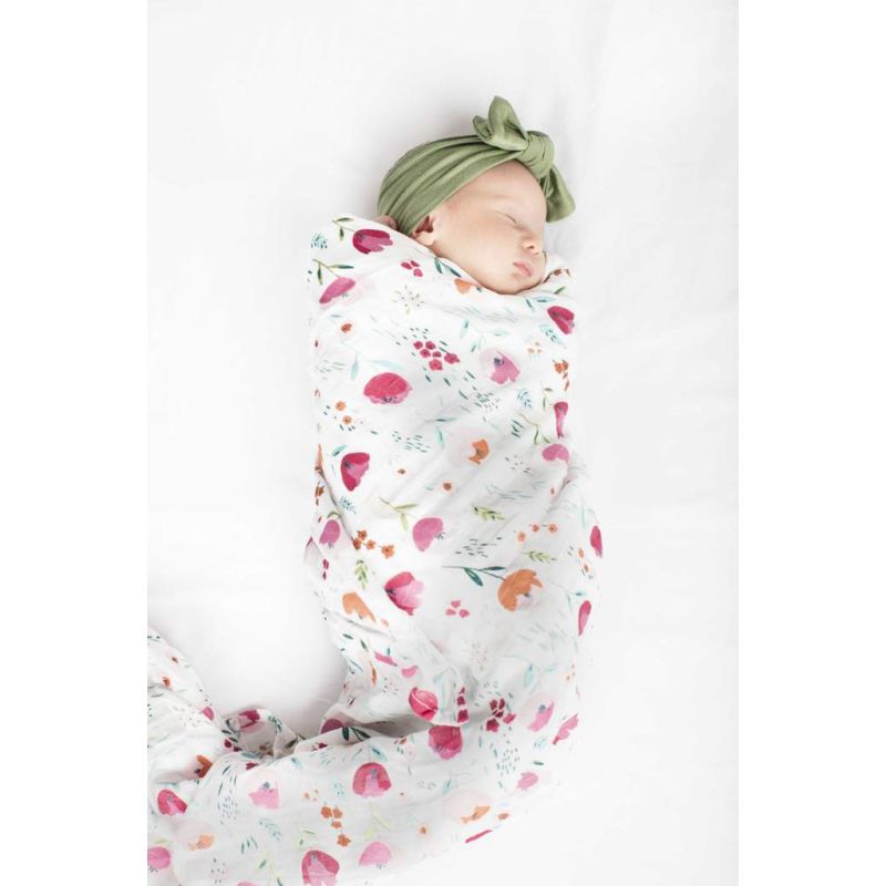 LouLou Lollipop - Muslin Swaddle Rosey Bloom