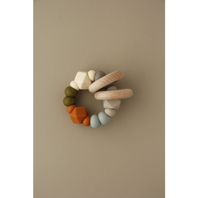 littleCHEW - Greifling Holz & Silikonring Mossi