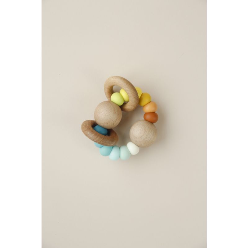 littleCHEW - Greifling Holz & Silikonring Festive Mocha