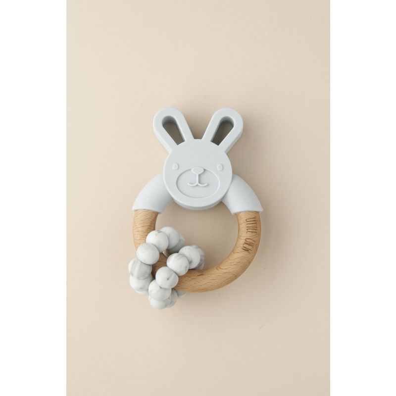 littleCHEW - Greifling Bunny mit Ringen Grau