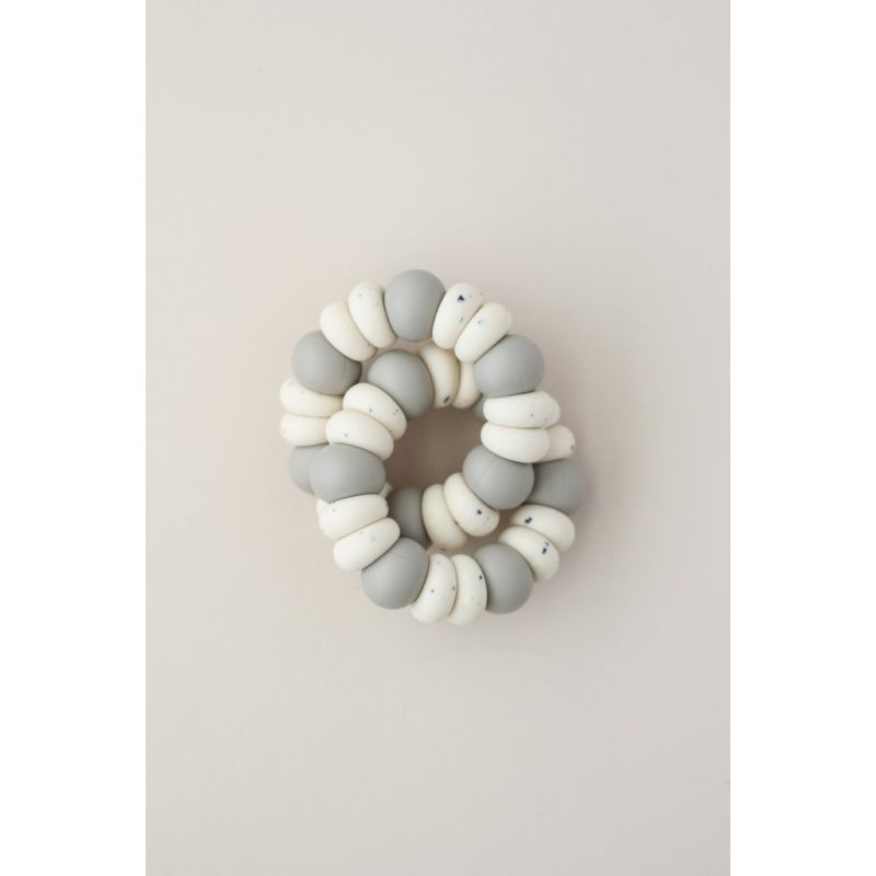 littleCHEW - Greifling Freezer Doppelring Polka Dot Grau