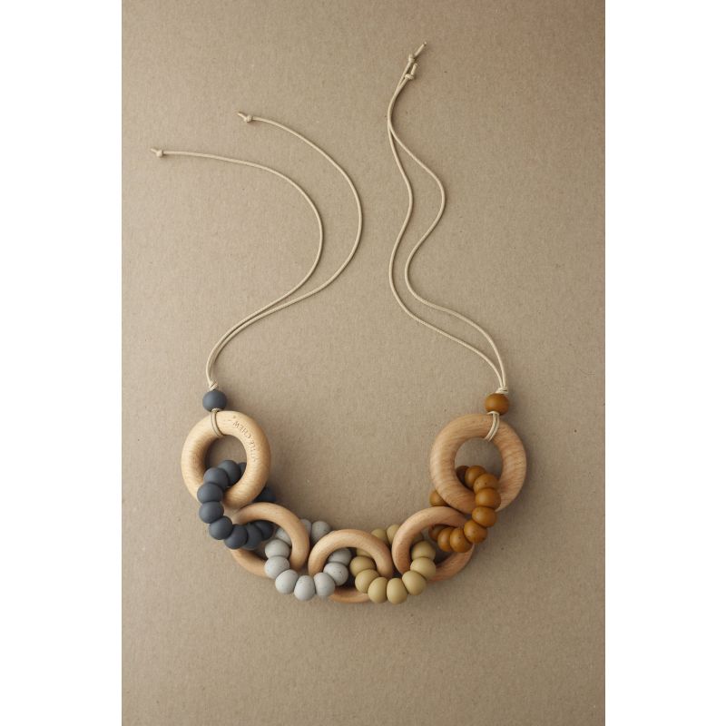 littleCHEW - Kinderwagen - Kette Kyle Rost, Mustard, Grau