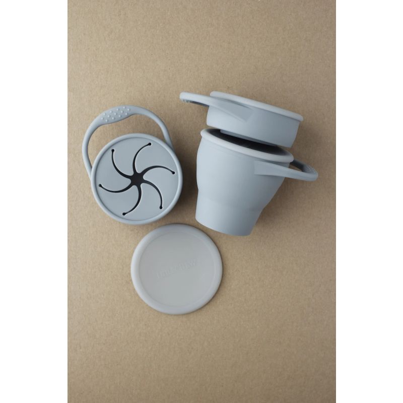 littleCHEW - Snackbecher faltbar Silberblau