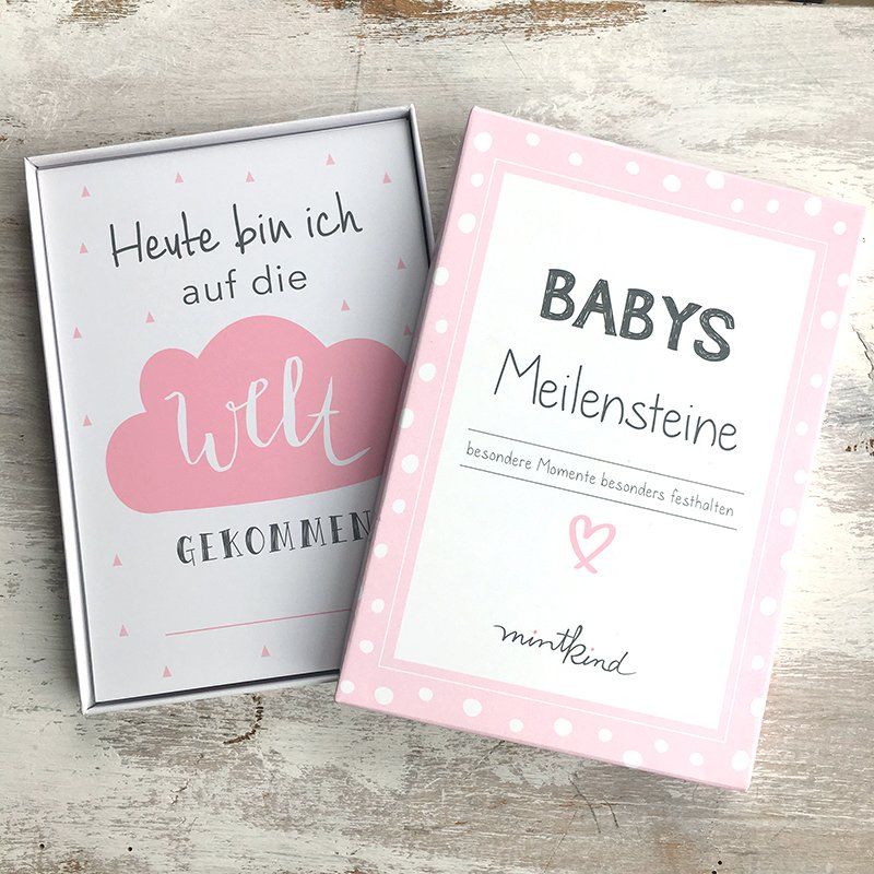 mintkind - Meilensteinkarten- Set Baby pink