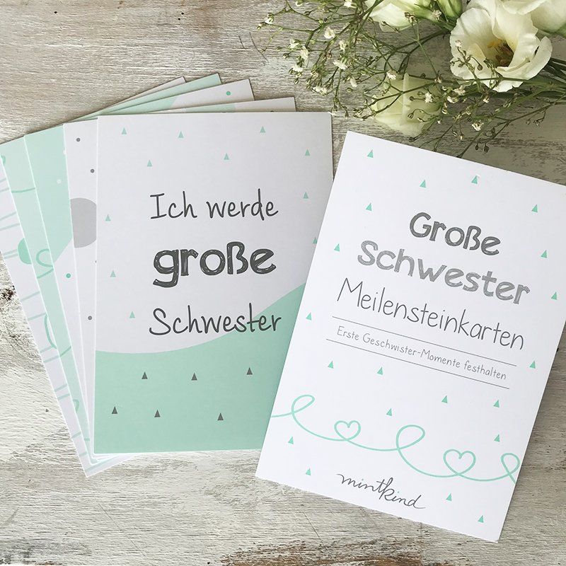 mintkind - Meilensteinkarten- Set "Grosse Schwester" Mini