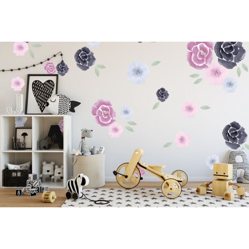 blond + noir - Wandsticker Isla Florals Midnight