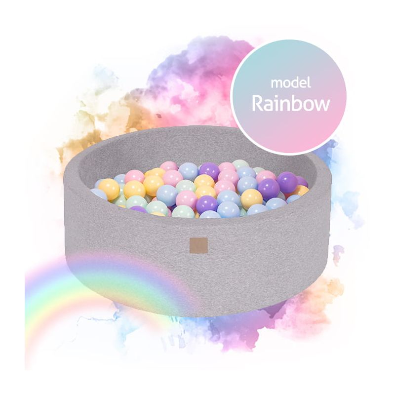 MeowBaby - Bällebad Rainbow Komplettset inkl Bälle 90x90x40cm