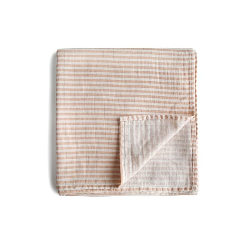 Mushie - Swaddle Natural Stripe