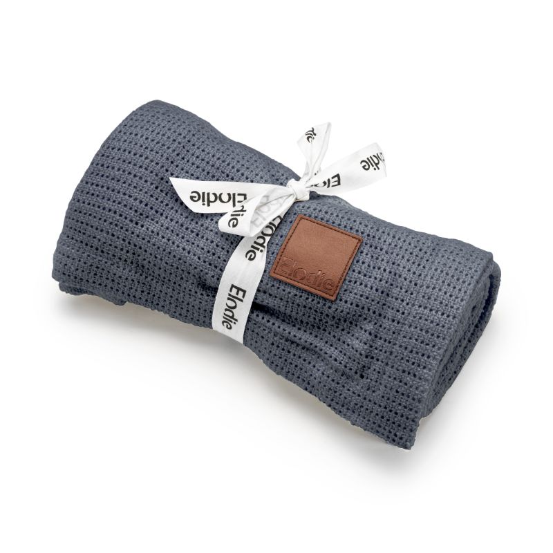 Elodie  - Sommer Strickdecke Cellular Tender Blue