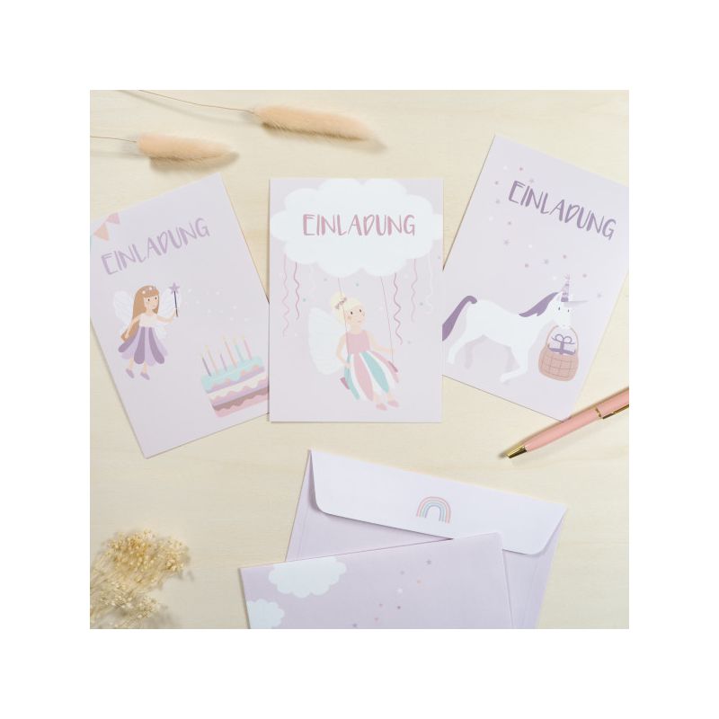 mintkind - Einladungskarten Set zum Geburtstag "Feen"