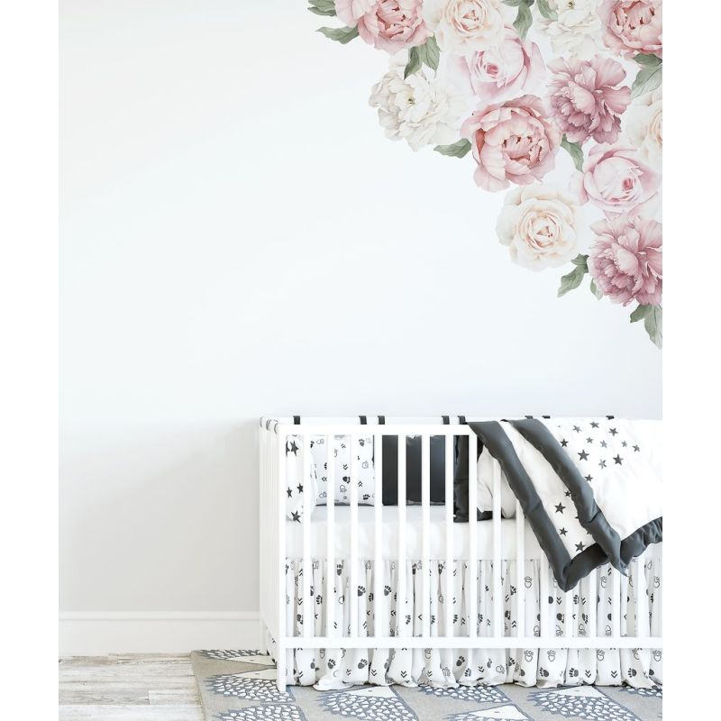 Ginger Monkey - Peony & Rose Corner Decal