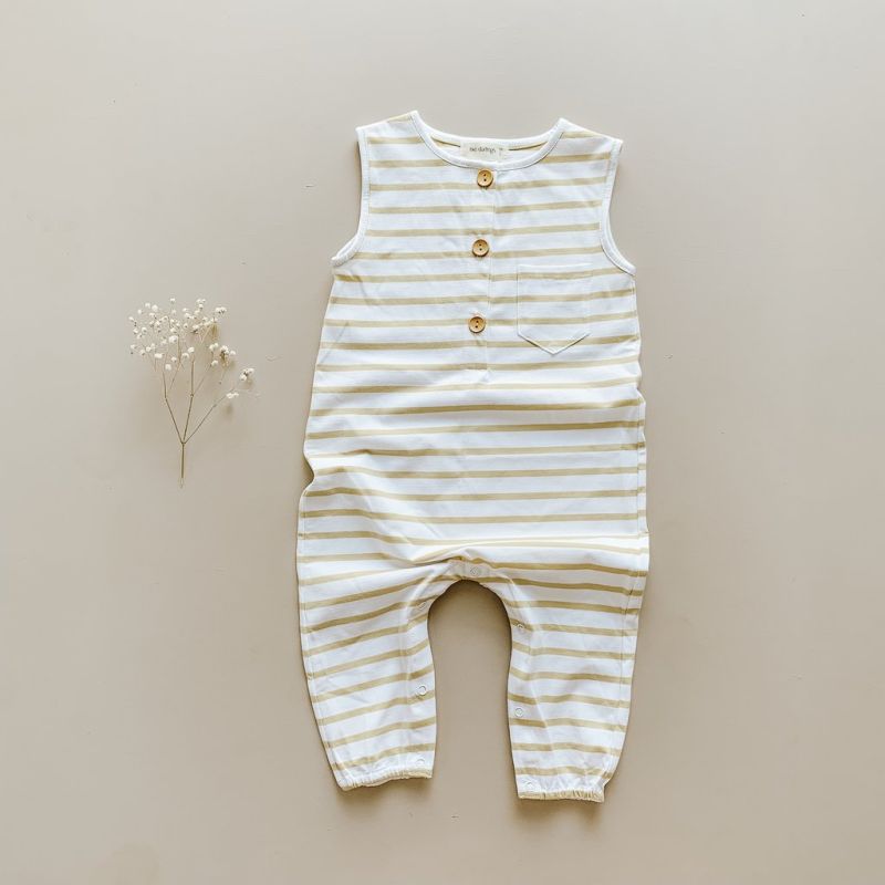 Two Darlings - Golden Stripe Strampler kurz