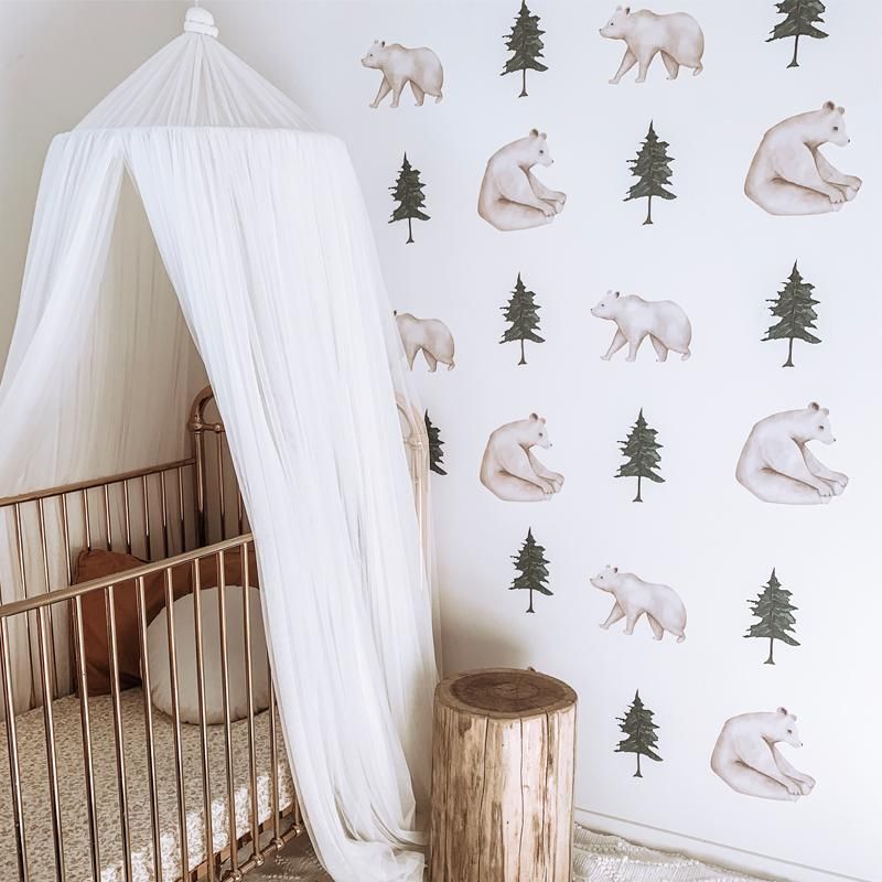 Little Rae Prints - Wandsticker Pine Tree & Bears Set