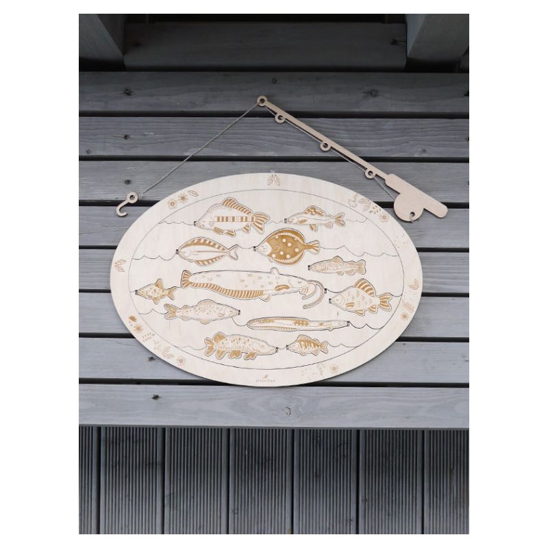 Stuka Puka - Holz Puzzle Fische mit Rute (deutsch)