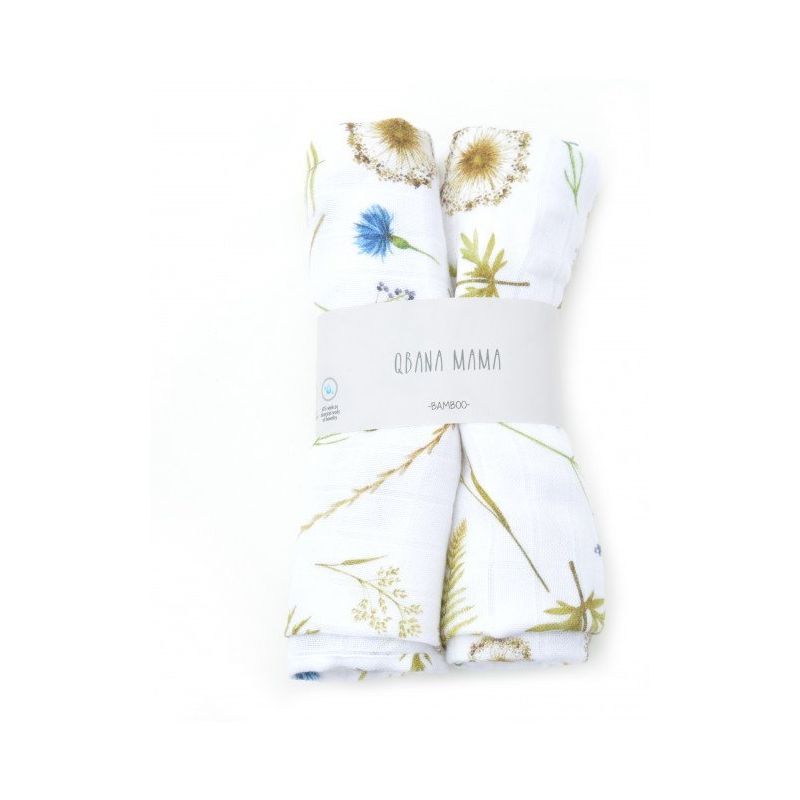 Qbana Mama - Bambus Muslin 2er Set Herbal