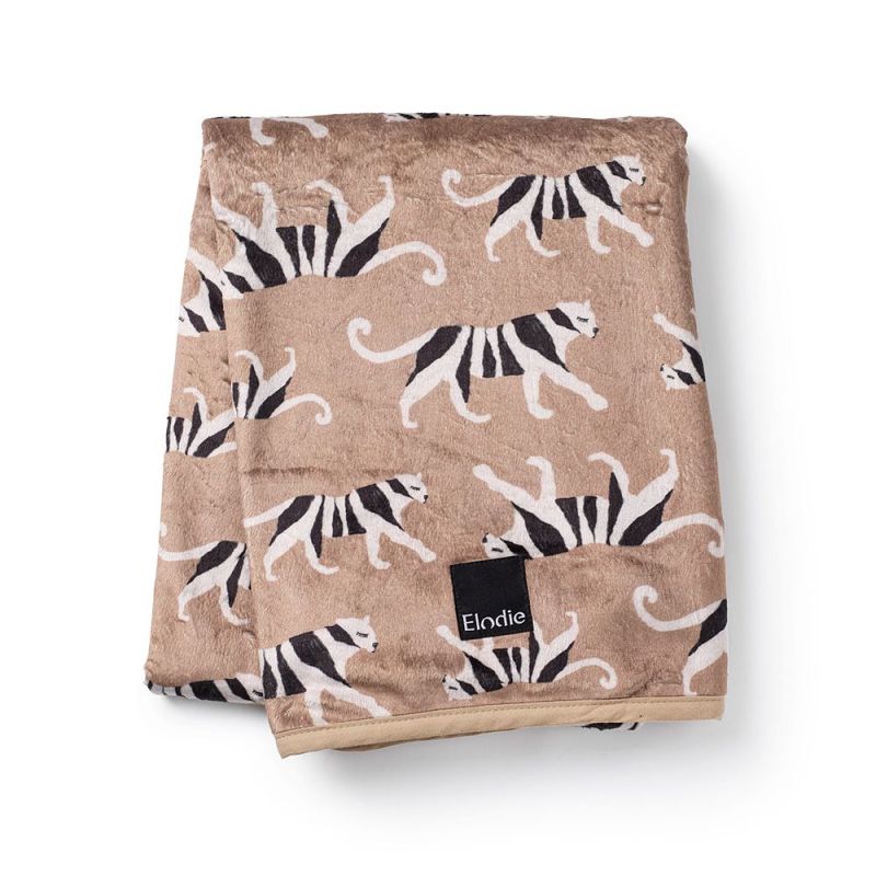 Elodie - Samtdecke White Tiger Warm Sand