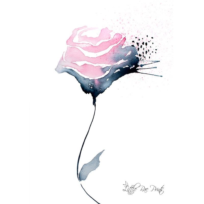 Little Rae Prints - Poster Unicorn Rose