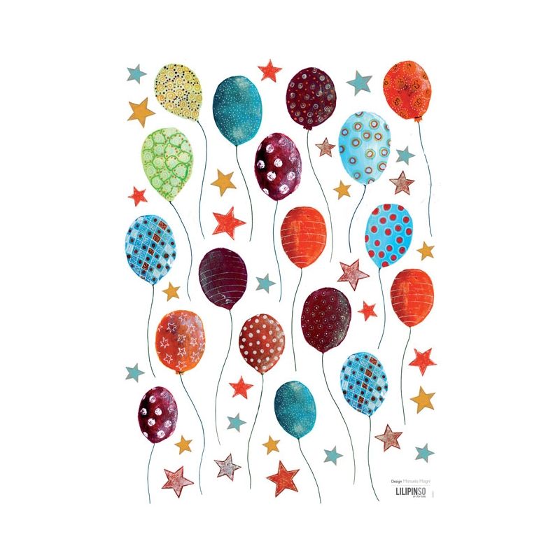 Lilipinso - Wandsticker bunte Ballone und Sternchen