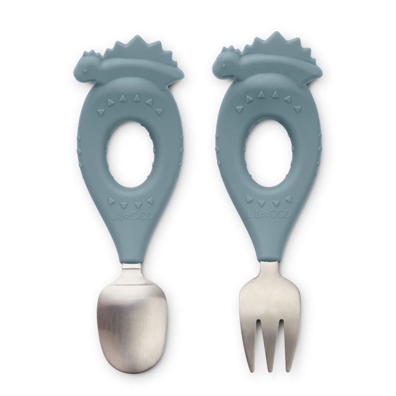 LIEWOOD - Stanley Babybesteckset Dino Whale Blue