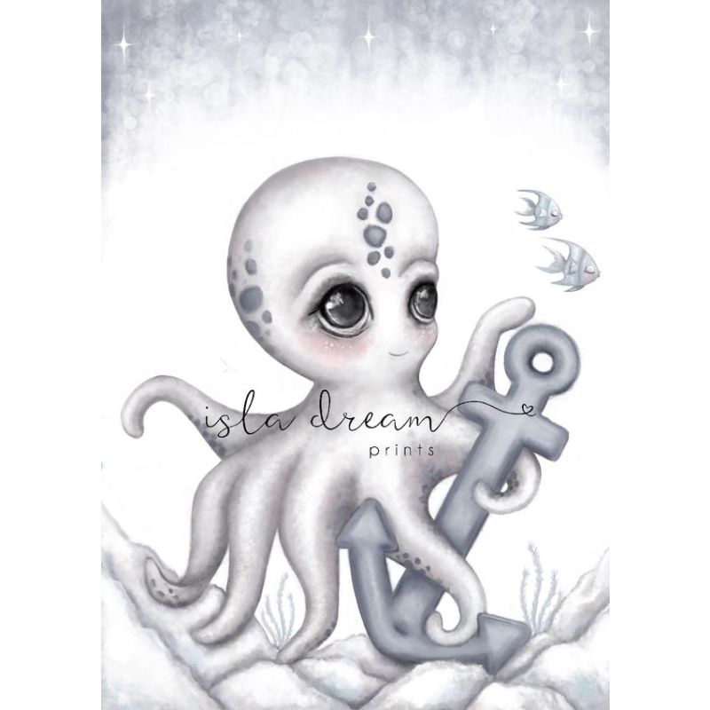 Isla Dream Prints - Poster Ollie der Tintenfisch