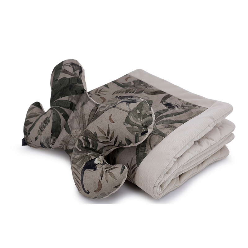 Makaszka - Babykissen- und Deckenset Monkeys