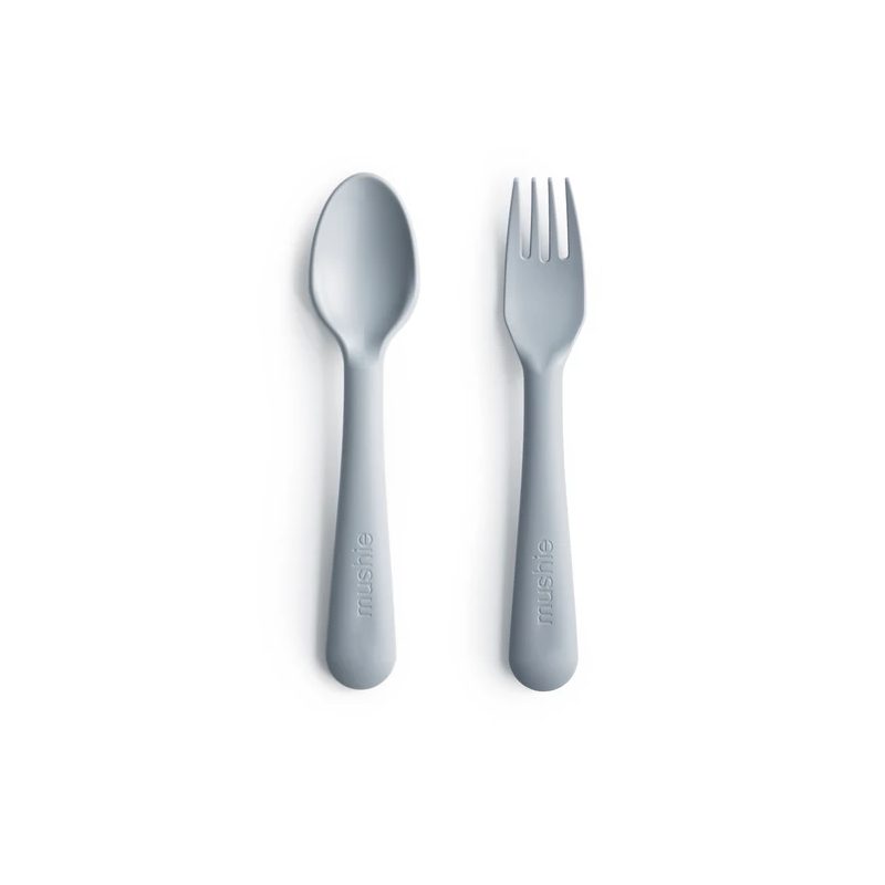 Mushie - Geschirrset Löffel und Gabel Cloud