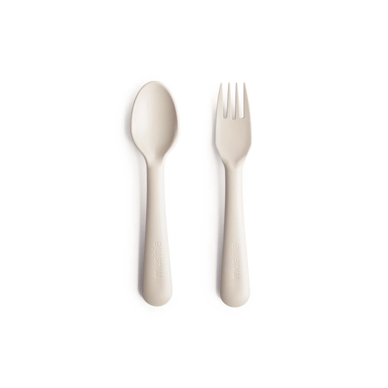 Mushie - Geschirrset Löffel und Gabel Ivory