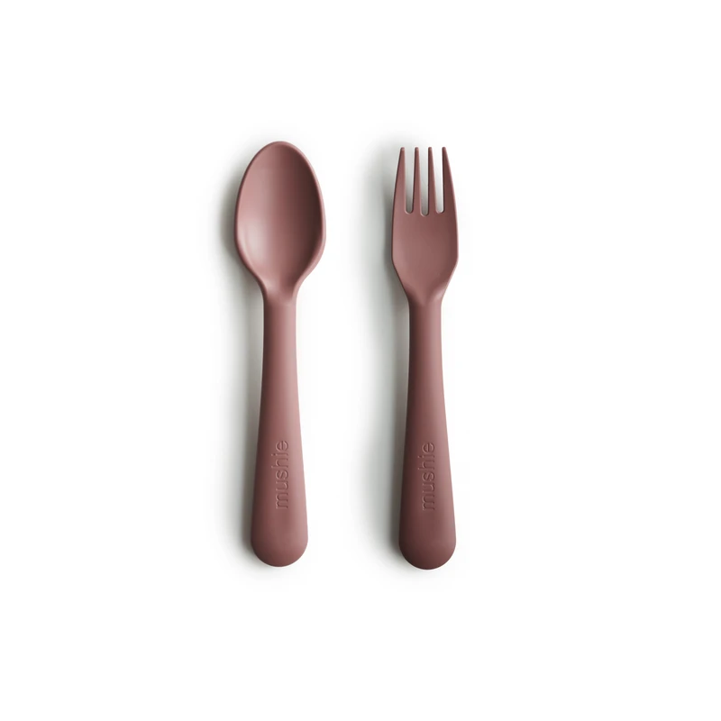 Mushie - Geschirrset Löffel und Gabel Woodchuck