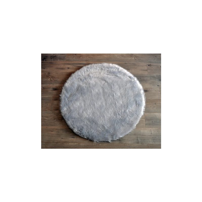 Kroma Carpets - Kunstlammfell Kreis hellgrau