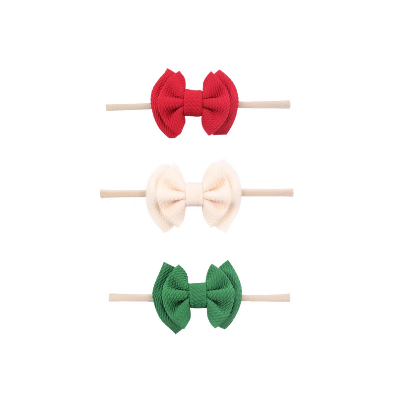 Emerson and Friends - Stirnband Set Waffel Maschen rot, grün, creme