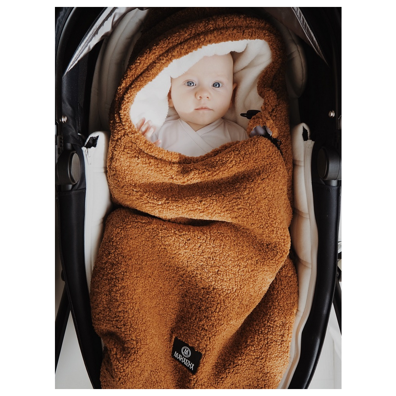 Makaszka - Fusssack Übergangszeit Alpaka Teddy Toffy Braun