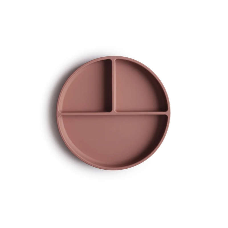 Mushie - Silikon Saugnapf Menüteller Cloudy Mauve