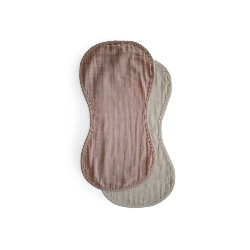 Mushie - Spucktuch Set Natural- Fog