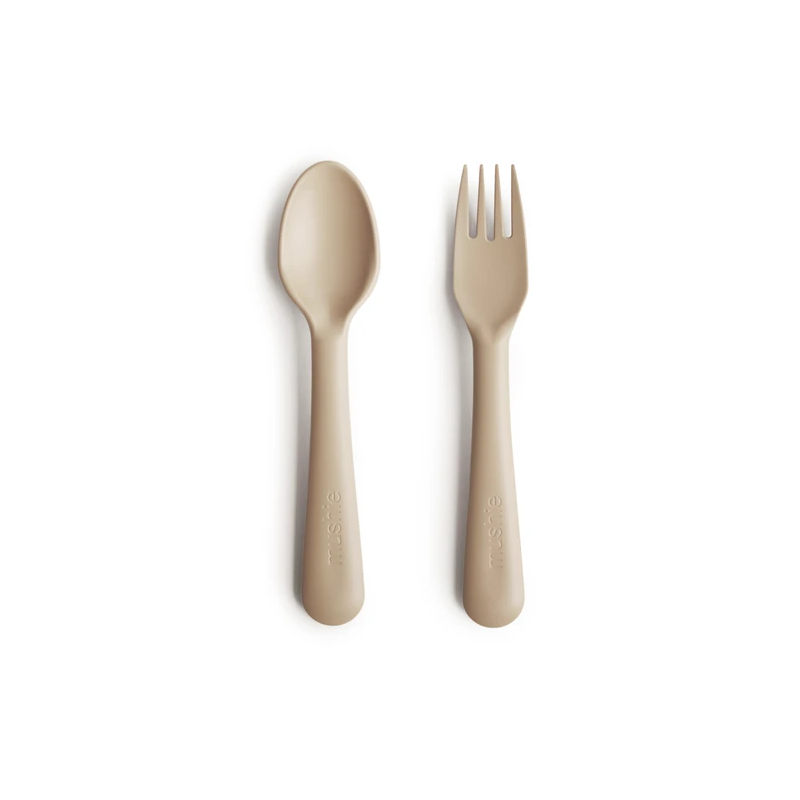 Mushie - Geschirrset Löffel und Gabel Vanilla