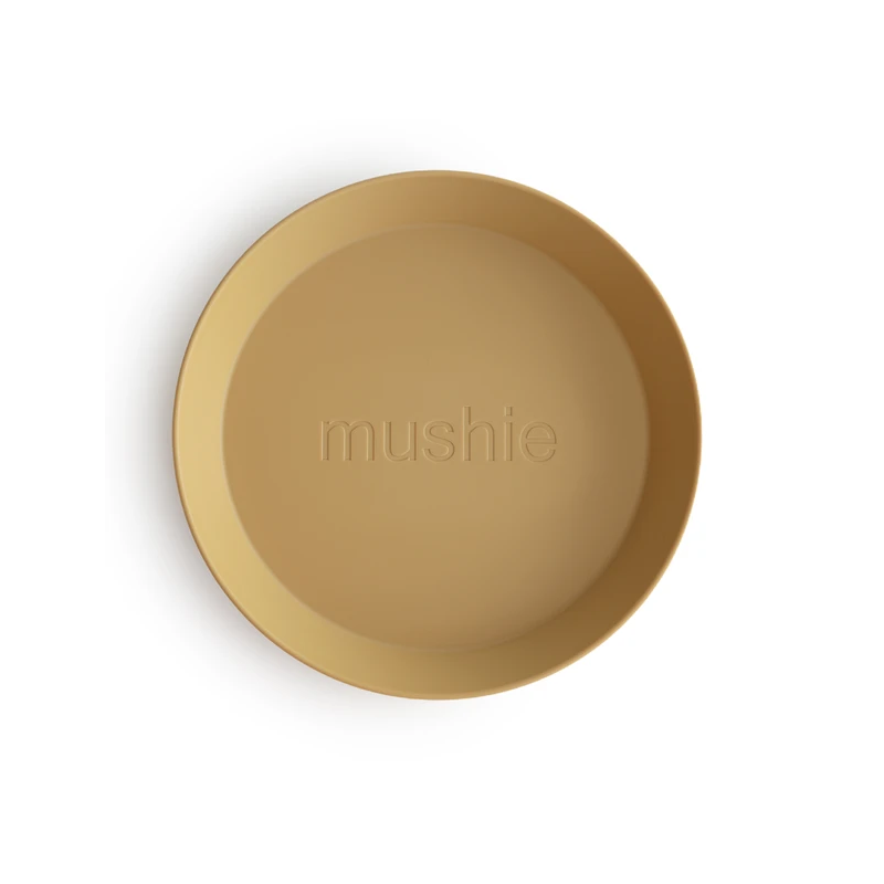 Mushie - 2er Set Teller rund Mustard