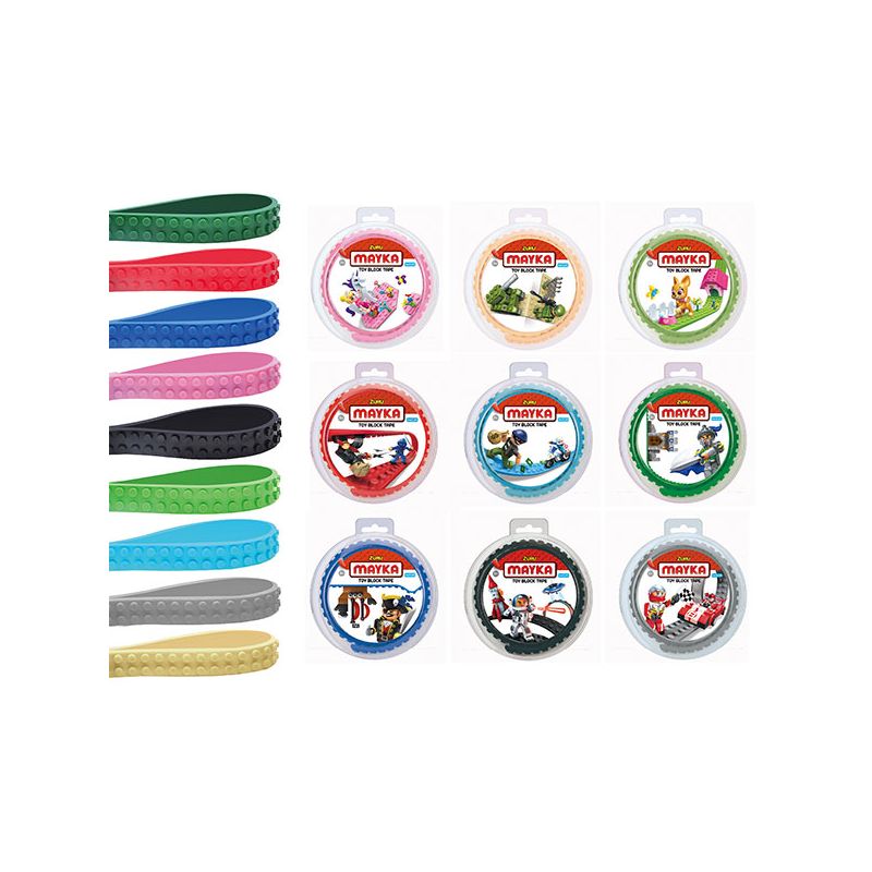 Mayka - LEGO Klebeband - 2-reihig - 1m