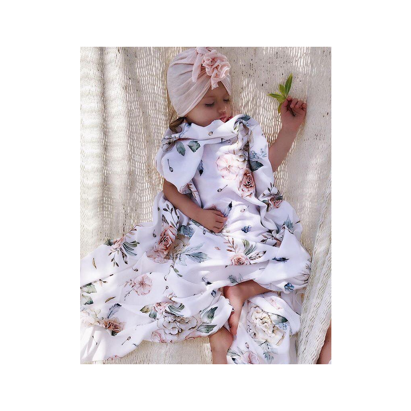 Qbana Mama - Bambus XL Swaddle Vintage Flowers 140x150cm