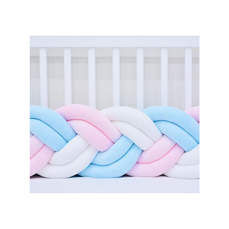 Sparrow - Bettschlange Double weiss -babypink - babyblau