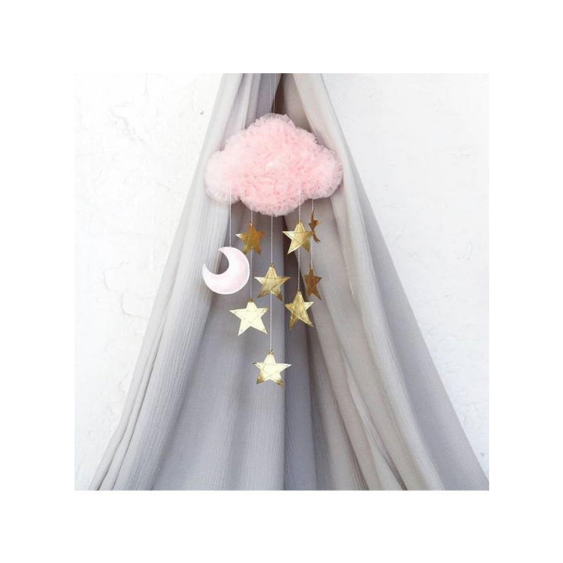Solo un Sogno - Mobile Traumwolke pink mit Sternen gold
