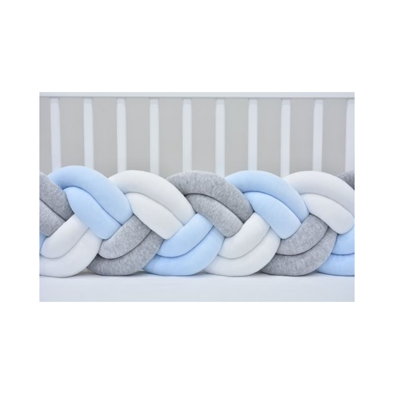 Sparrow - Bettschlange Double weiss - melange - babyblau