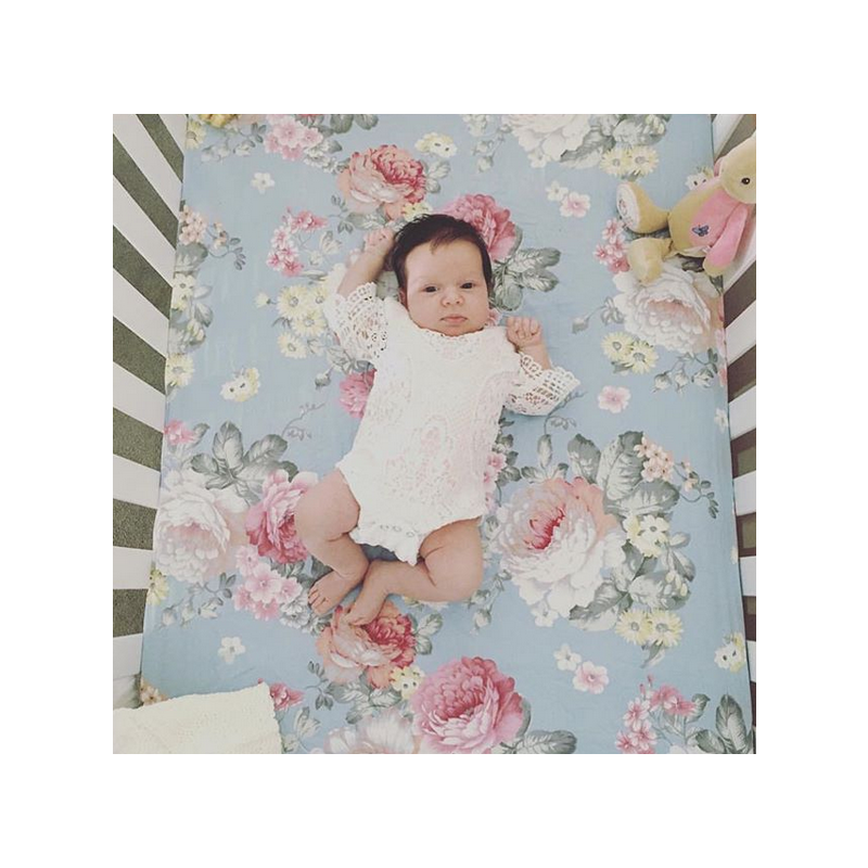 Tilly & Otto - Spannbetttuch Petal blue 91 x 188cm