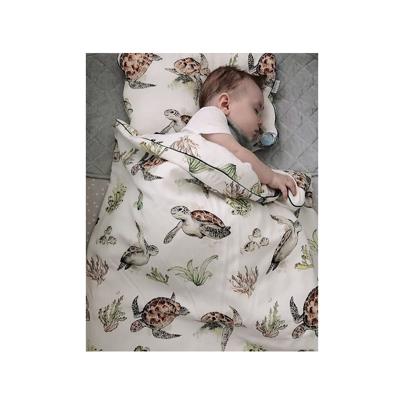 Qbana Mama - Bettdeckenset mit Kissen gefüttert Pazifik Schildkröte