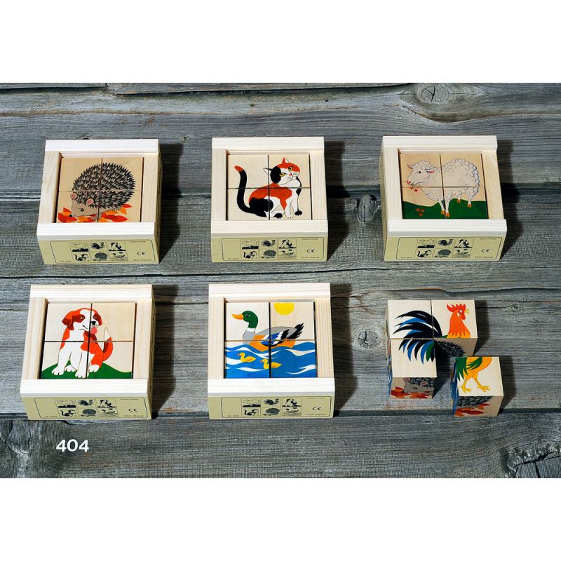 Atelier Fischer Switzerland - Klötzli Puzzle Haustiere 4 Teile