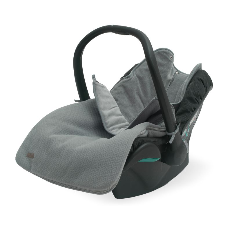 Jollein - Autoschale Fusssack Velvet Storm Grau