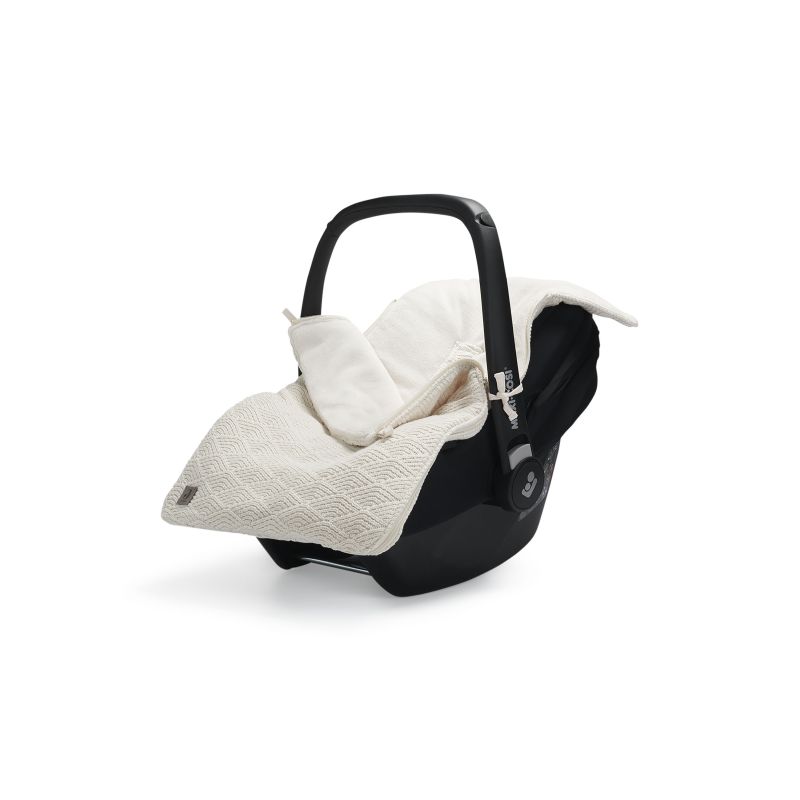 Jollein - Autoschale Fusssack Strickoptik River Cream White