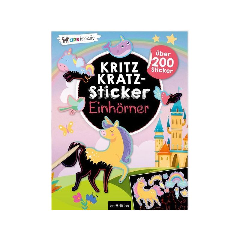 Kritzkratz-Sticker Einhörner - Über 200 Sticker