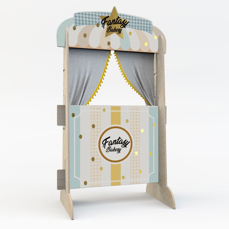 Dekornik - Puppentheater & Buchregal 2 in 1 Bakery Shop